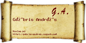 Gábris András névjegykártya